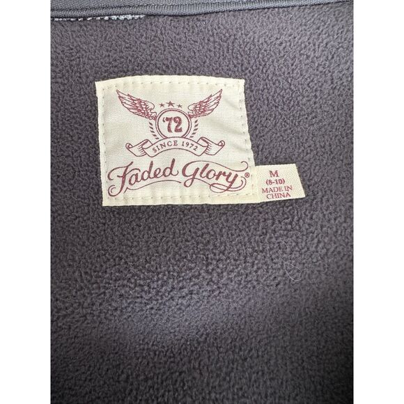 Faded Glory Jacket Size M Gray Full Zip Ribbed Fitted Lightweight Activewear - Picture 5 of 9